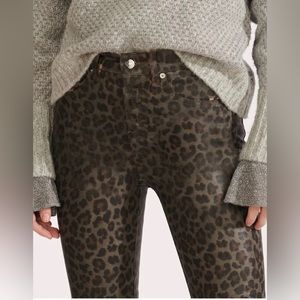 VERONICA BEARD Jeans Brooke Leopard Mid Rise Skinny Coated Women’s SZ 28/6 NWT